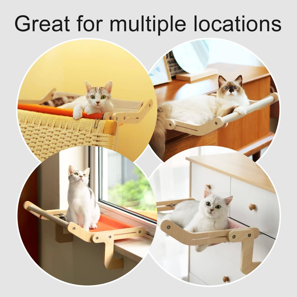 Robud & Mewoofun Official Store - Wholesale Pet Bed - Cat/Dog - Mewoofun Cat Pet Window Wooden Component Bed Hanging Cotton31