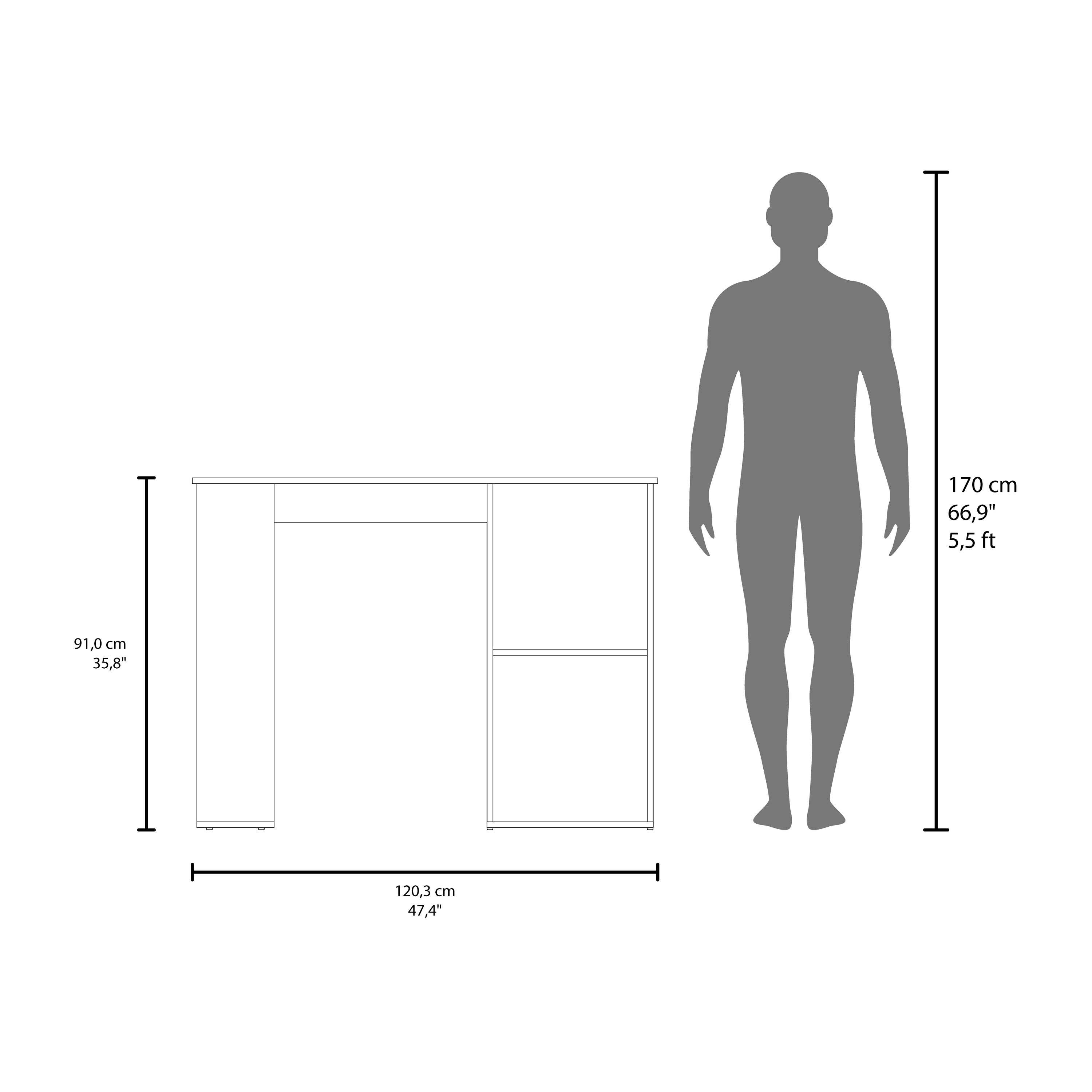 Blanc - Chêne Naturel Îlot de cuisine Allen avec étagères externes, blanc et chêne naturel en vente sur Faire8