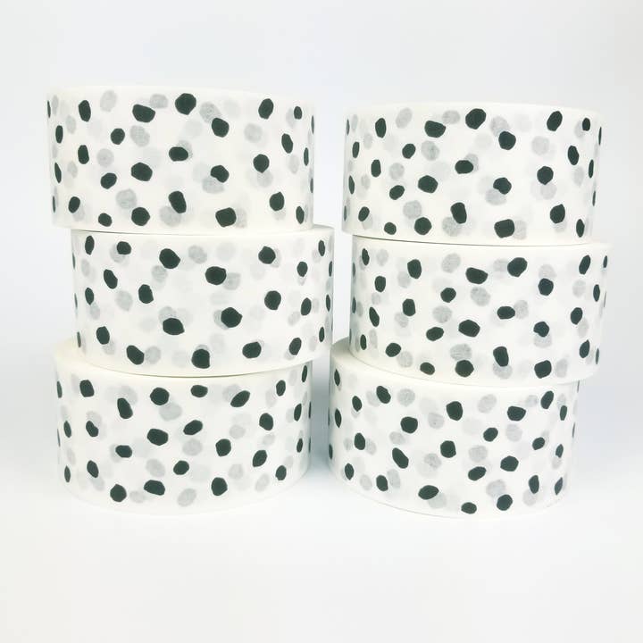 Tissue & Tape – wholesale Tape – Black polka dots on white paper | Packaging tape - 50mm3