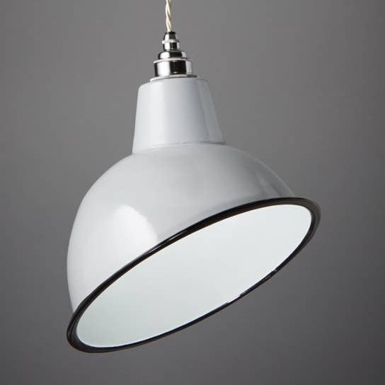 We Are Nook – wholesale Lampshade – Angled Cloche Enamel Lamp Shade White0