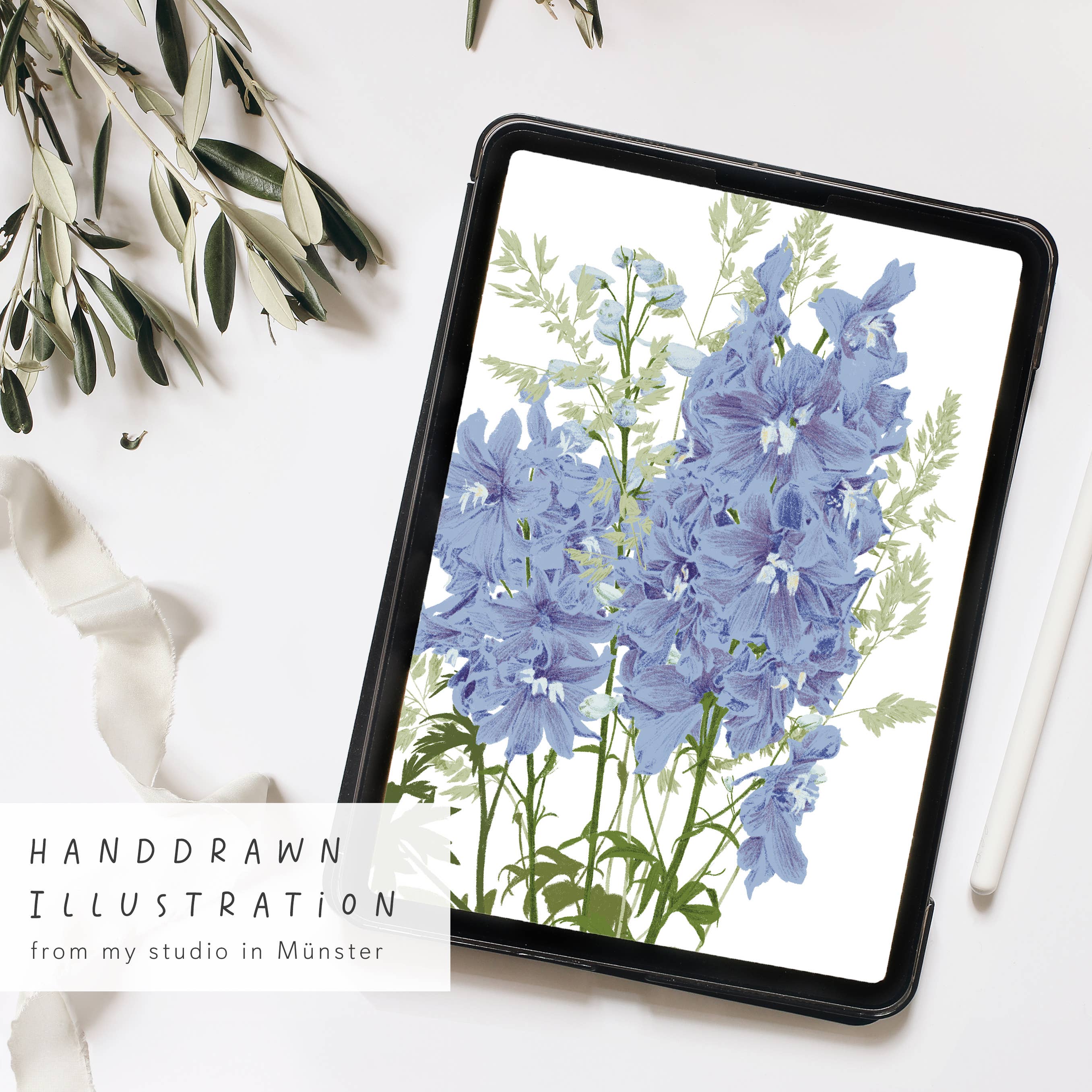 Wildblumen Atelier - Wholesale Congratulations Card - Warmest Congratulatio Strauss blue postcard, FSC2