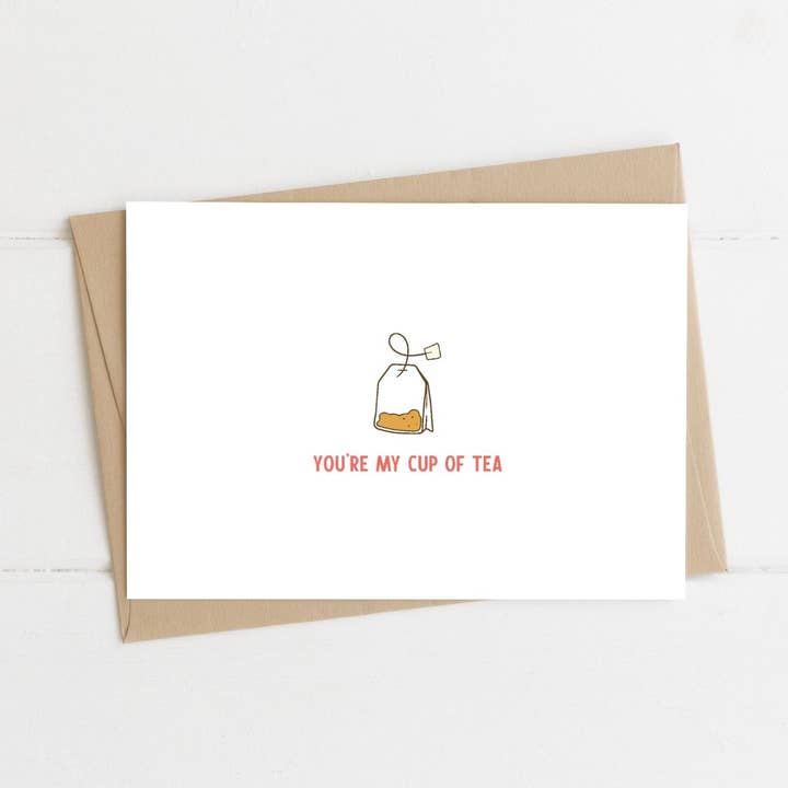 Love Pun Greeting Card - Teabag for wholesale by Be Well Stationery