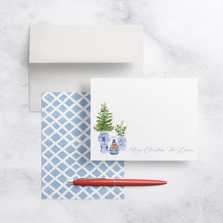 Ginger Jar Christmas Tree Note Card for wholesale by 9+C Designs