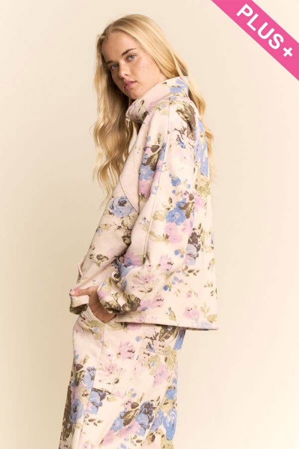 Davi & Dani - Wholesale Top & Pant Set (NOT Loungewear) - Women's - PLUS FLOWER SWEATSHIRT TOP ELASTIC WAIST PANT10