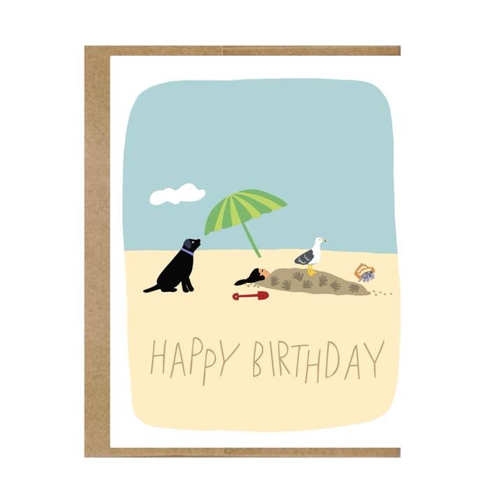 Greeting Card: Happy Birthday Beach for wholesale by Mosey Farm, Inc.