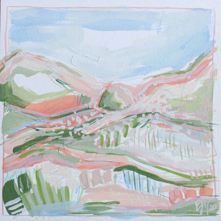 Blooming Blush Square Print for wholesale by Elizabeth Sage Art