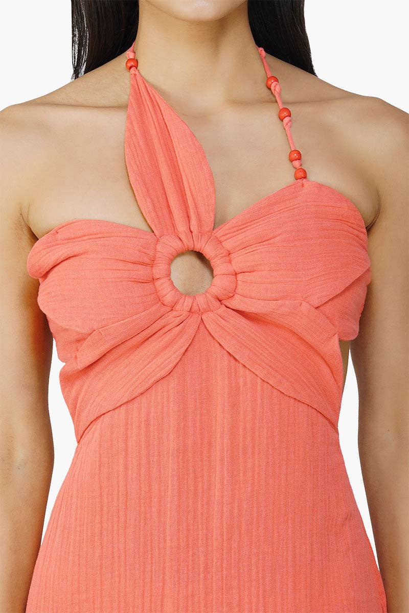 America & Beyond - Wholesale Dress - Women's - Set of 6 Nash Coral Flora Solid Dress (S,M,L)5