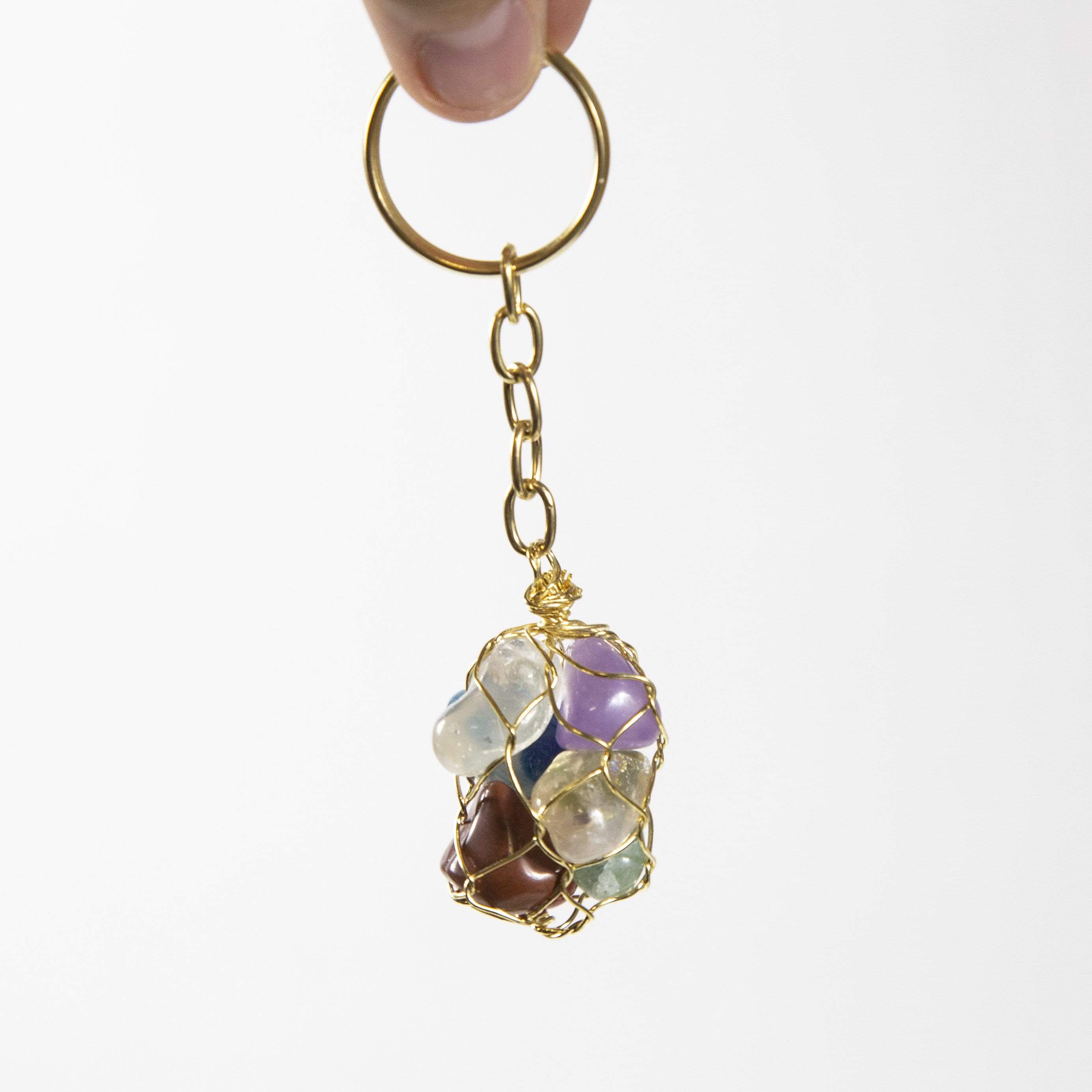 Rock Paradise – Porta-chaves - Mulher por atacado – Chakra com Chakra de Cristal Sete Pedras Porta-Chakras Ouro & Prata4