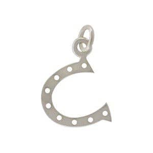 Plazko - Wholesale Individual charm/pendant - Horse Shoe Charm Sterling Silver 13x10mm W/ Ring - 1pc/pk1