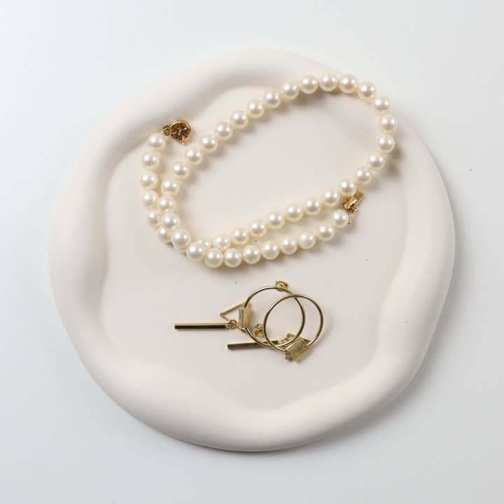 cloud jewelry tray | trinket tray - round for wholesale by Three Springs Candle Co.