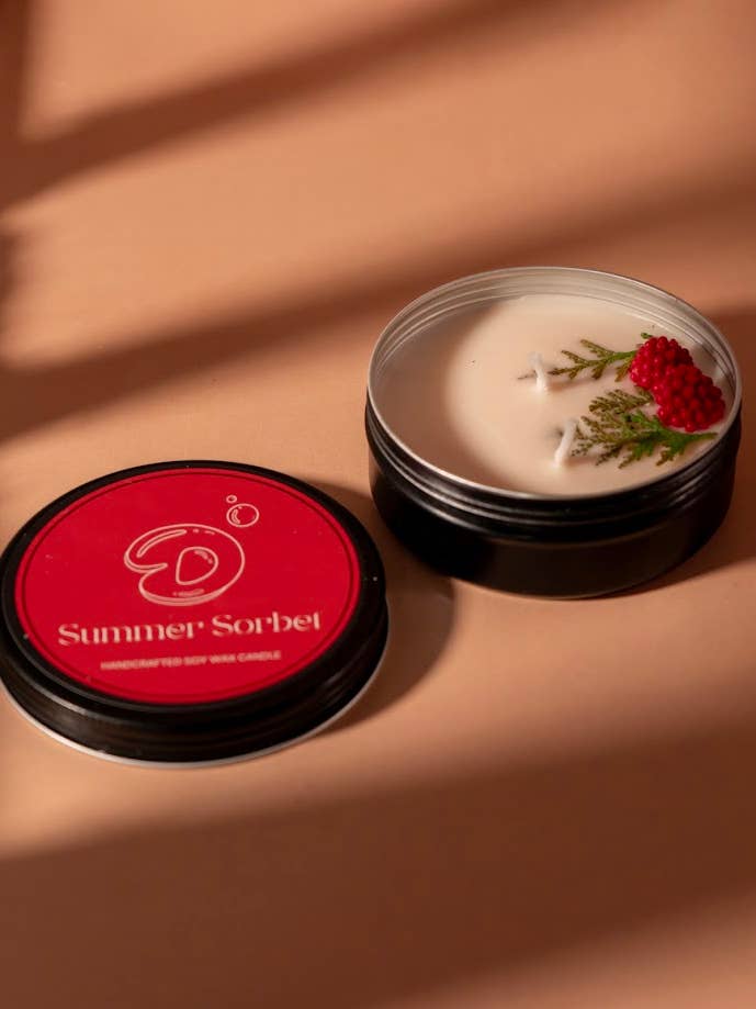 Summer Sorbet Tin Candle for wholesale by Danla
