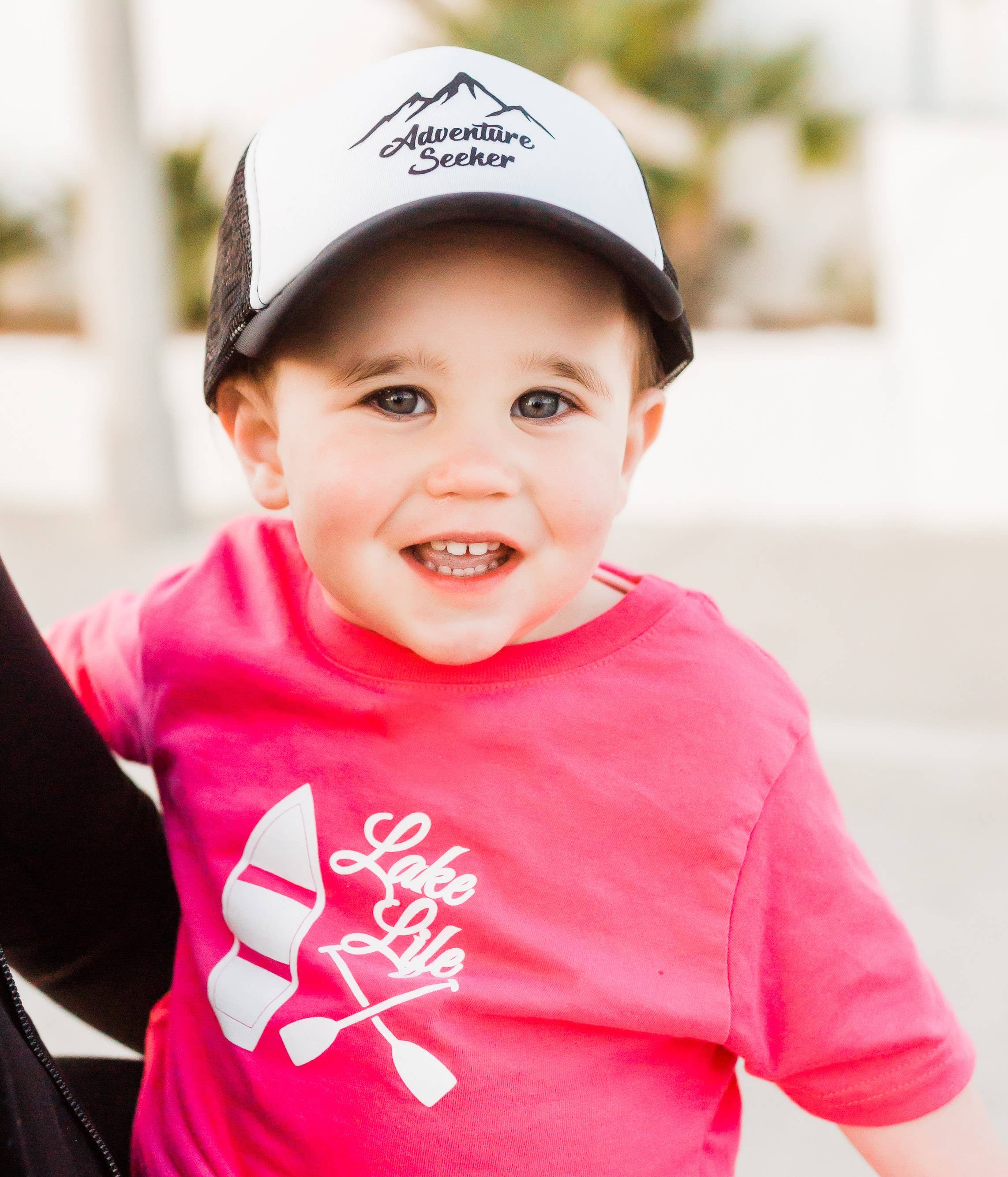 Outdoorable Apparel - Wholesale Screen Printed T-Shirt - Kids - Pink with White Lake Life Toddler Shirt1