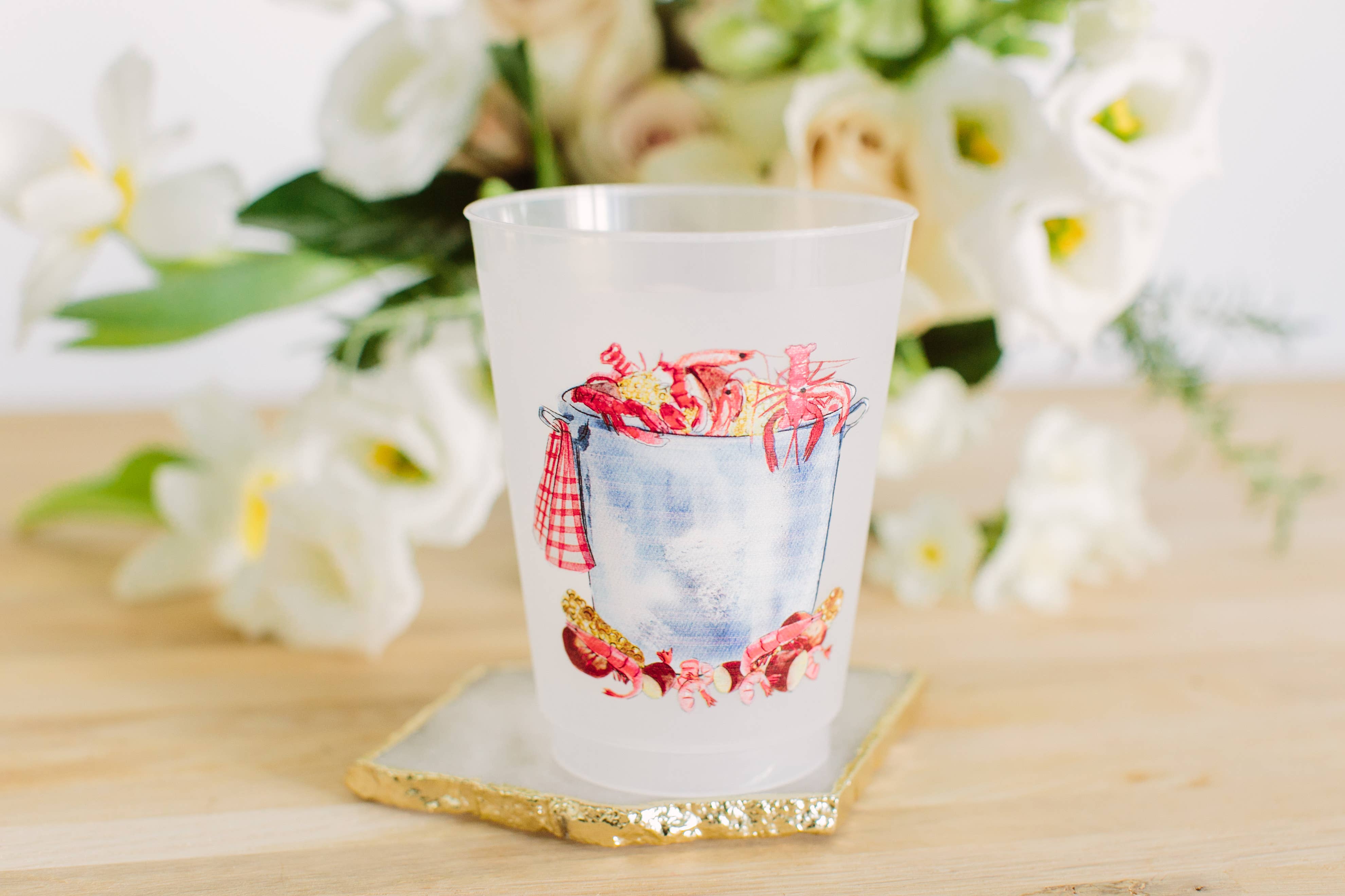 Sip Hip Hooray – wholesale Drinking glass/cup – Low Country Boil Pot Frosted Cups - Boil1