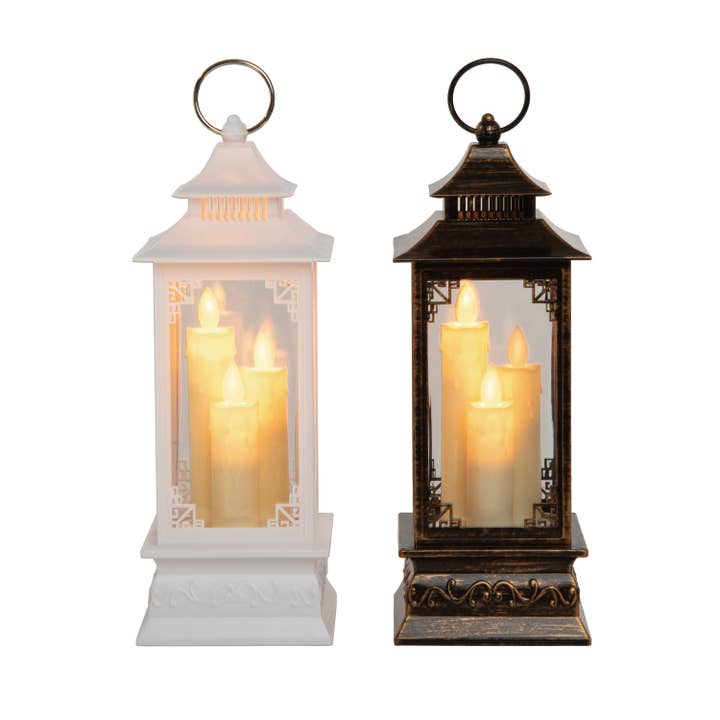 Christmas Plastic Light Up Candle Lantern Set 2 DS for wholesale by Transpac