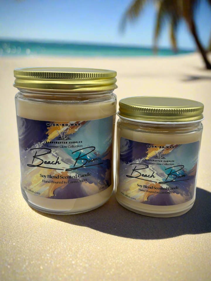 Beach Bum - Coconut Summer Scented Candle for wholesale by Wick-ed Wax Candles