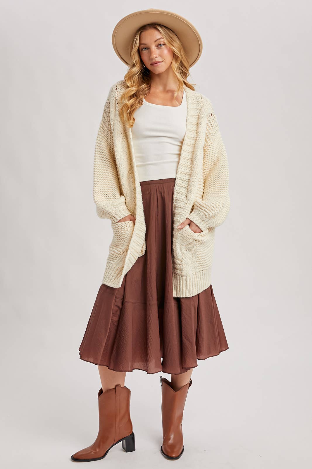 Bluivy - Vente Cardigan – femme - CARDIGAN À MANCHE LANTERNE À CÂBLE7