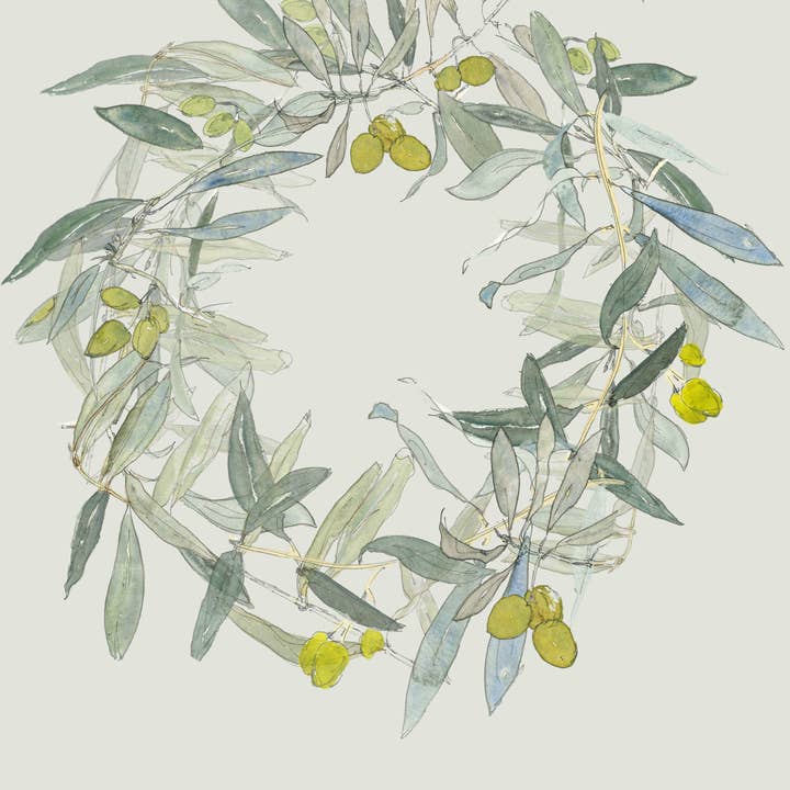 Leafy Lexicon - Wholesale Everyday Greeting Card - Olive Peace wreath greeting card