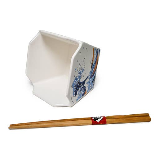 Fuji Merchandise Corporation - Wholesale Bowl - TAKEOUT BOWL WITH CHOPSTICKS – BLUE HOKUSAI1