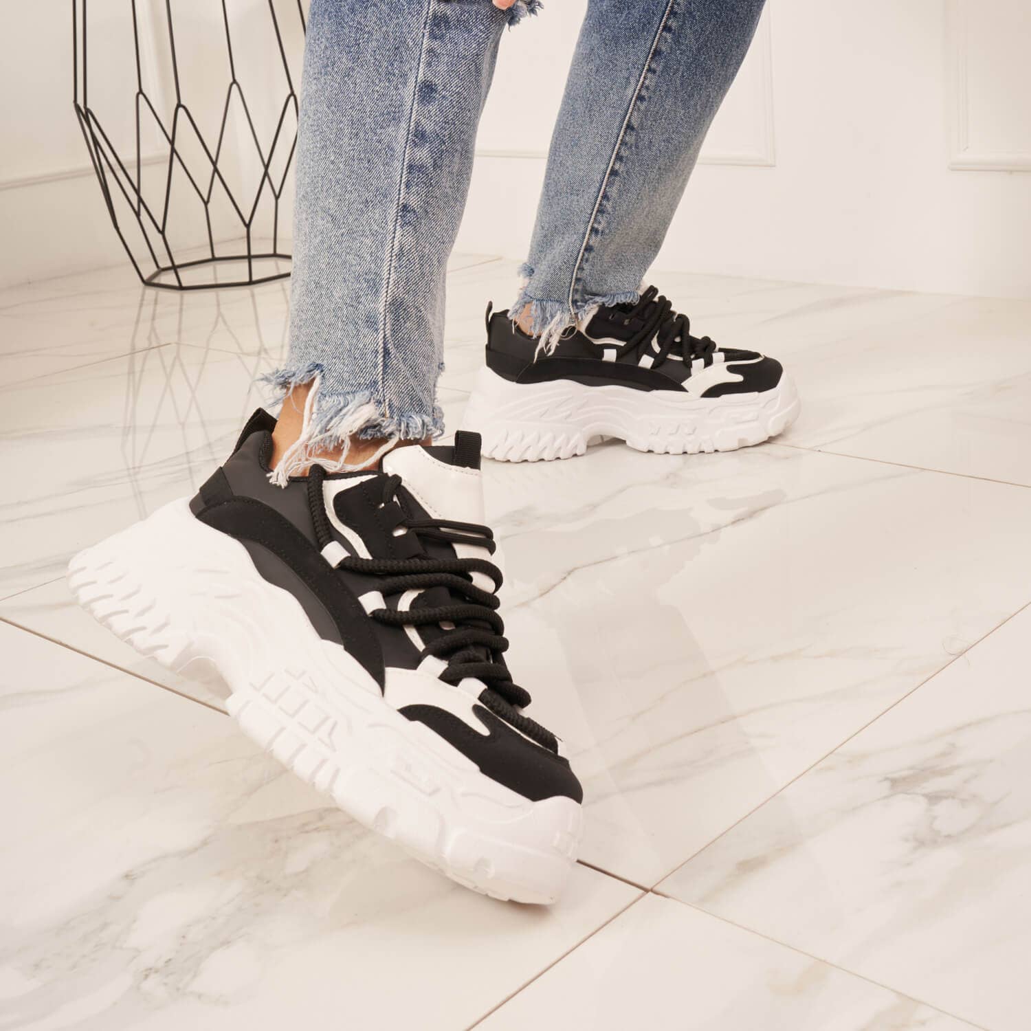 No Doubt Shoes - Wholesale Lifestyle Sneakers - Women's - WOMEN'S CHUNKY TRENDY SOLE LACE UP SNEAKERS22