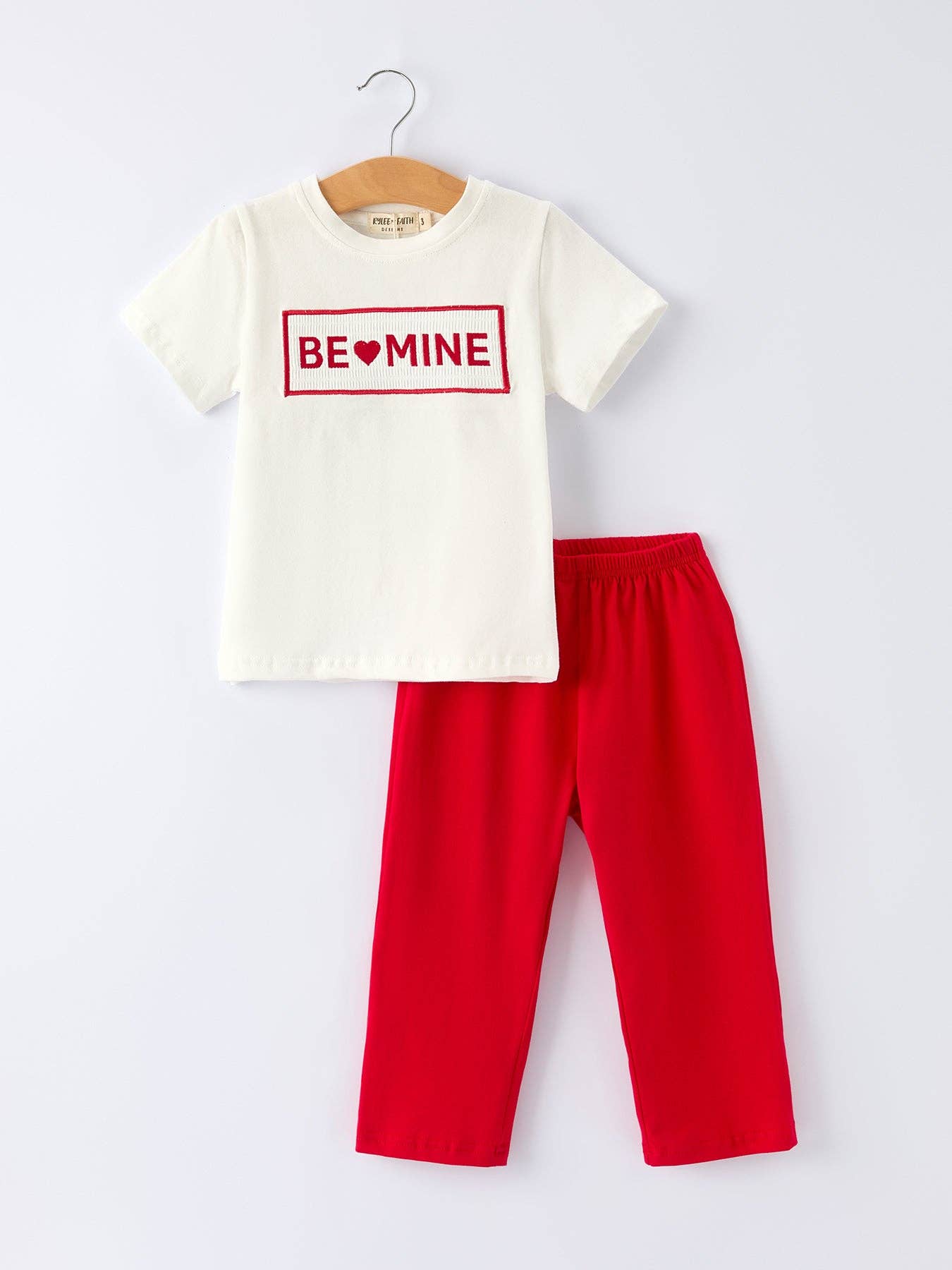 Rylee Faith Designs - Wholesale Top & Pant Set - Kids - Valentine's Day "BE ❤ MINE" Embroidered Boy's Set5