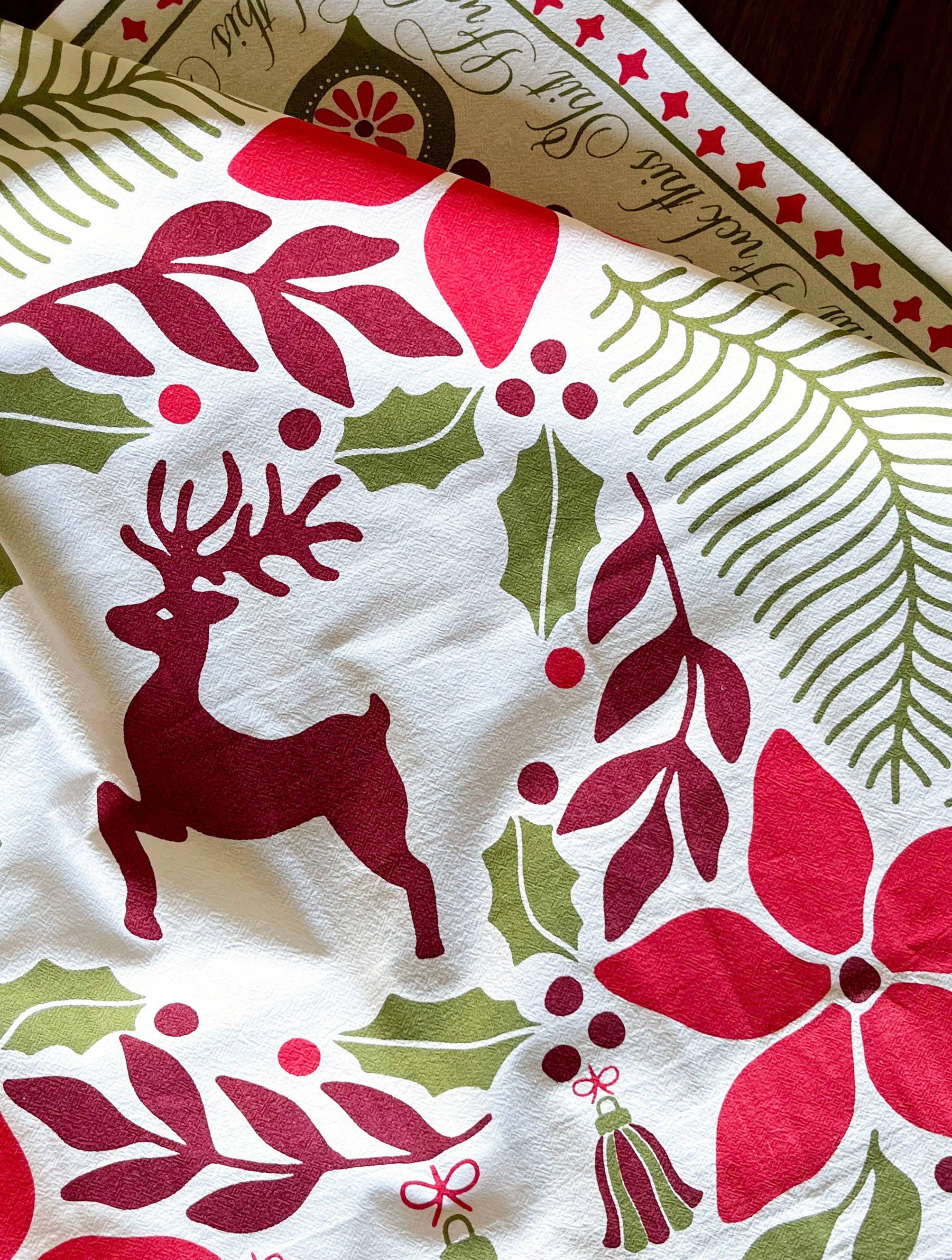 The Coin Laundry - Vendita all'ingrosso Strofinacci - Fuck This Shit - Divertente asciugamano da cucina natalizio rosso/verde3