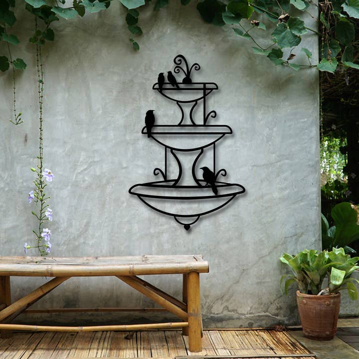 benjashop – wholesale Wall Accent – Garden Metal Wall Art Decoration, Fountain Sculpture7