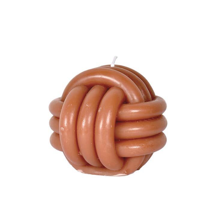 Brown knot candle D8,5 H8,5cm for wholesale by Opjet Paris