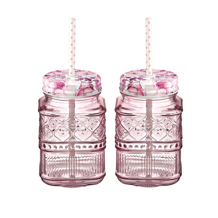 Godinger - Wholesale Drinking Glass/Cup - Claro Mason Jars 16 oz Set of 2