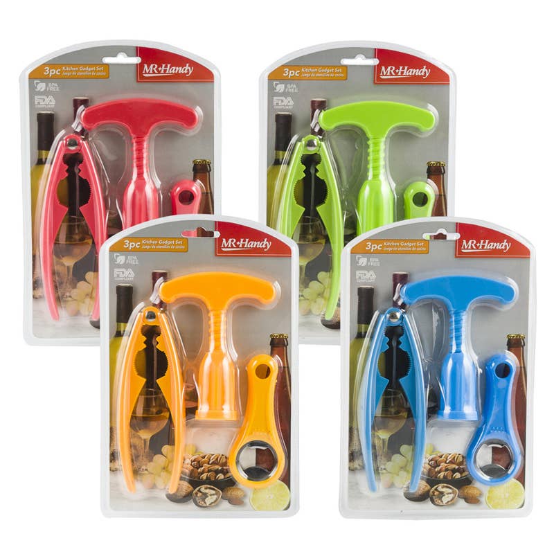 Deluxe Import Trading - Wholesale Kitchen Tool/Gadget - 3pc Kitchen Tool Set- 4 Assortments0