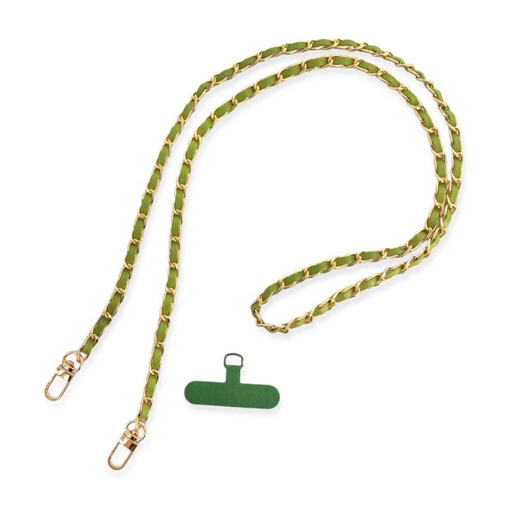 OMG Blings - Vente Sangle pour étui à téléphone - APC01 - Longue chaîne de téléphone en cuir végétalien*12