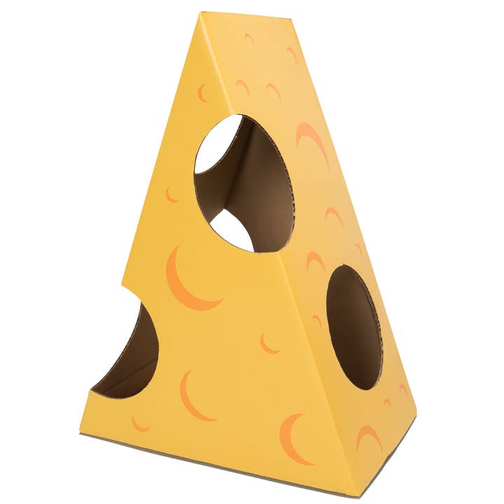 Cat in the Box LLC – wholesale Pet toy – Cat – Monster Cheese Wedge - Cardboard Box Playhouse For Cats