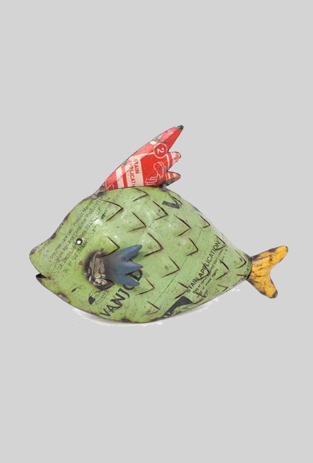 Everyday Artifact - Wholesale Sculpture - Large Fish Recycled Metal Animals