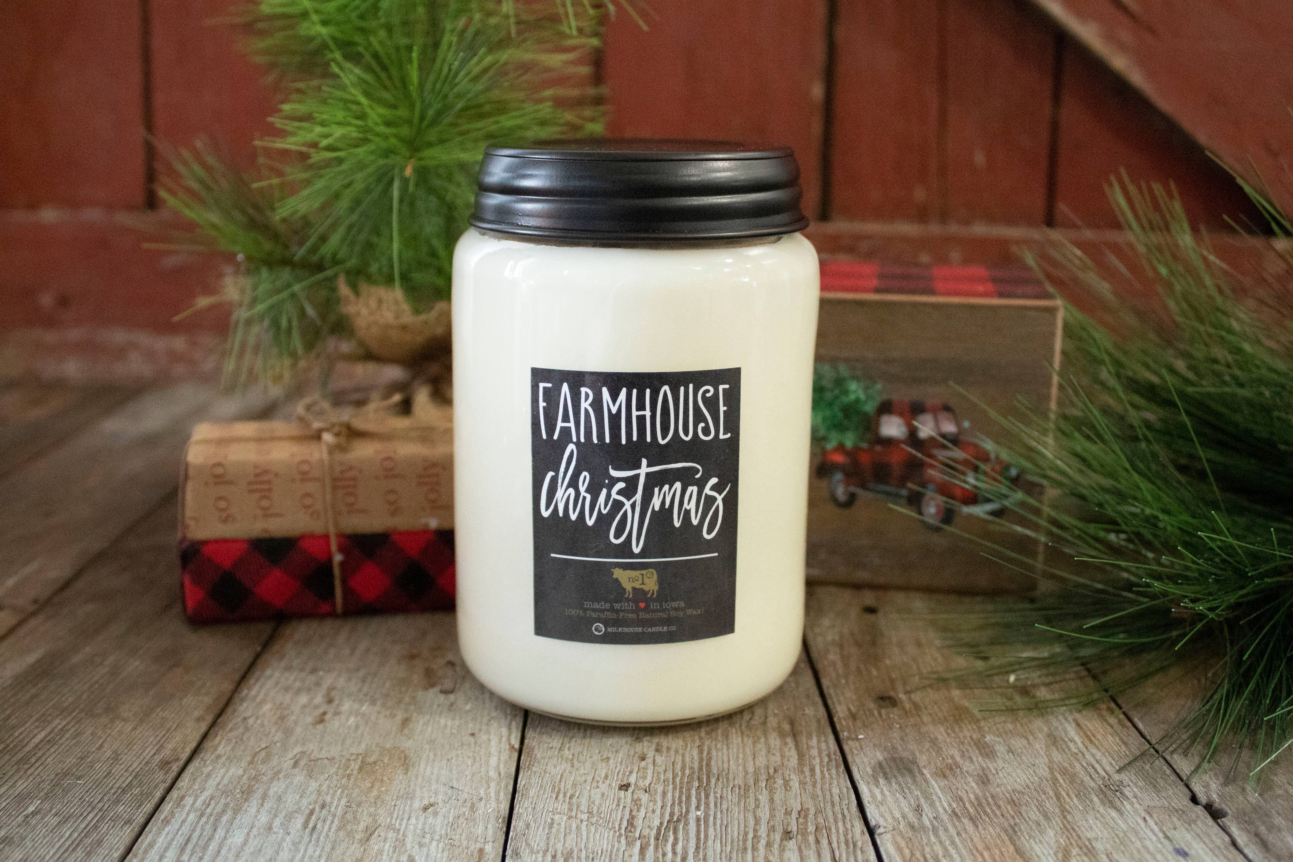 Milkhouse Candle Company - Wholesale Jar/Filled Candle - 26 oz Farmhouse Jar Christmas Candle: Farmhouse Christmas4