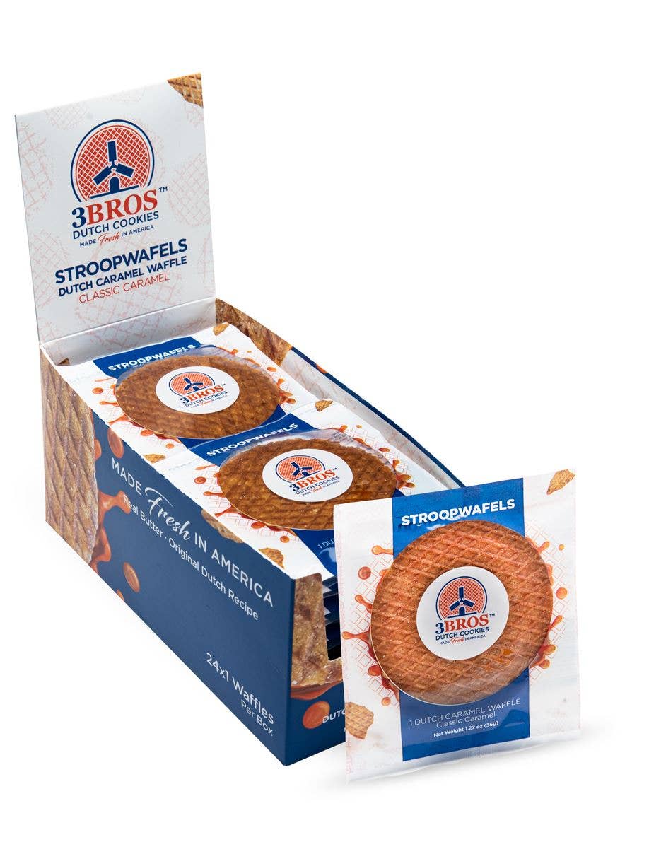 3Bros - Wholesale Cookie - Original Stroopwafel – Classic Caramel bulk case2