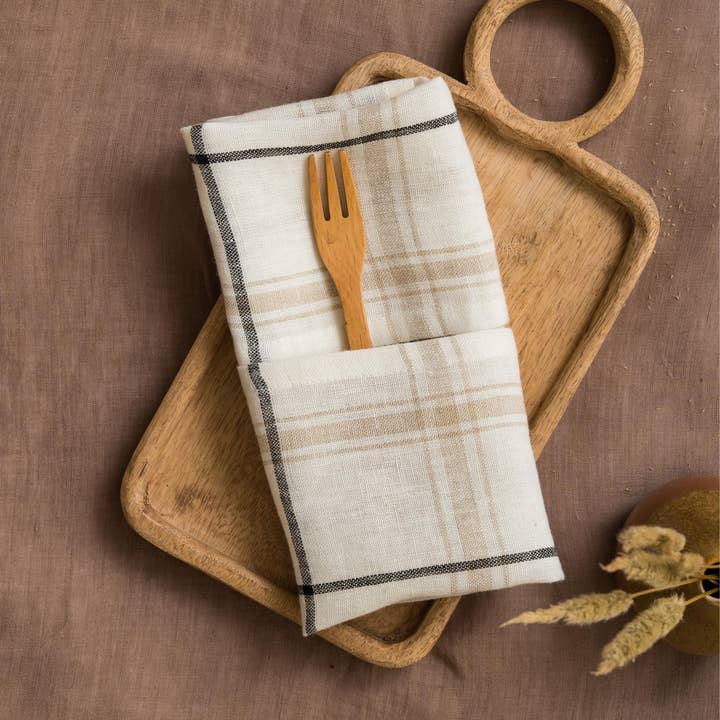 Live Linen - Wholesale Dinner & cloth napkin - Premium Yarn-Dyed Prudence Linen Napkin – Big Checks2
