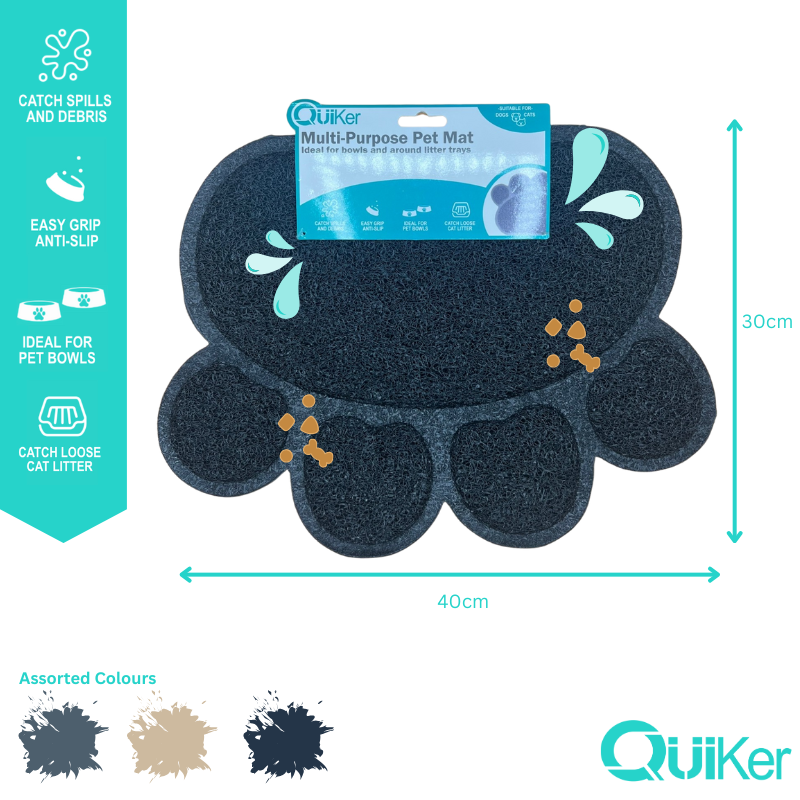 Quiker Pet Products - Wholesale Pet Food Mat - Dog - Multi-Purpose Pet Place/Litter Mat - 6 Pack inner1