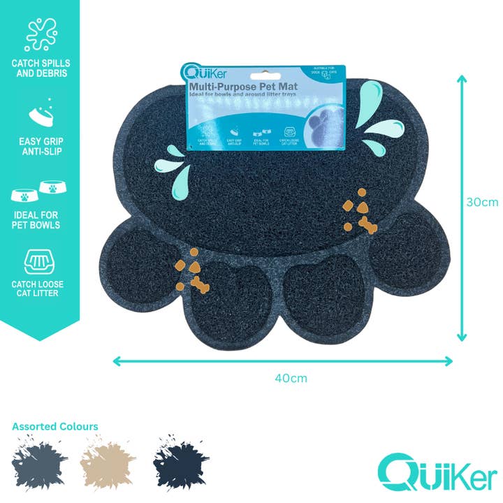 Quiker Pet Products - Wholesale Pet Food Mat - Dog - Multi-Purpose Pet Place/Litter Mat - 6 Pack inner1