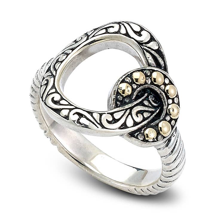 SS/18k förregling oval ring för wholesale av Eli Pebble