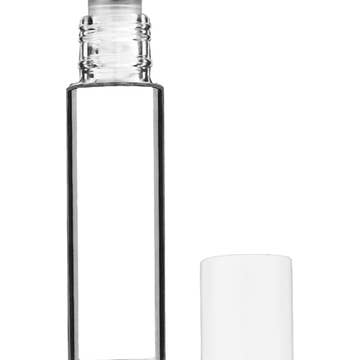 Best Bottles - Wholesale Essential Oil Holder - Clear Cylinder Glass Bottle with Metal Roller Ball - 9ml