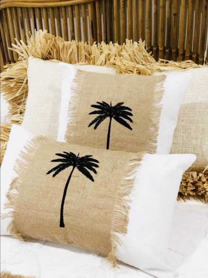Funda de cojín estilo Ibiza de palmera 🌴 para venta al por mayor de Aurobelle Ibiza