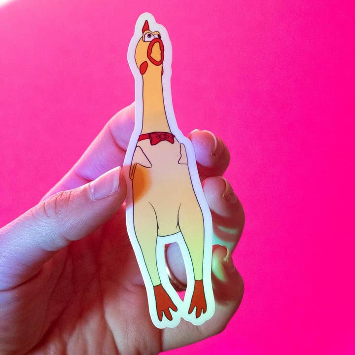 Doctor Scribble – wholesale Sticker – Screaming Rubber Chicken Vinyl Sticker