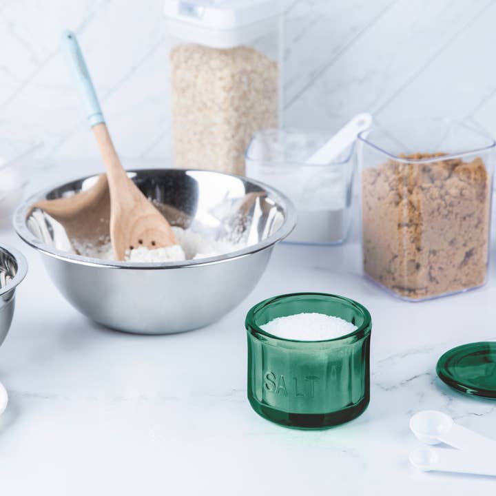 Kook - Wholesale Salt Mill - Kook Embossed Salt Cellar & Lid, Pressed Glass, 10 oz16