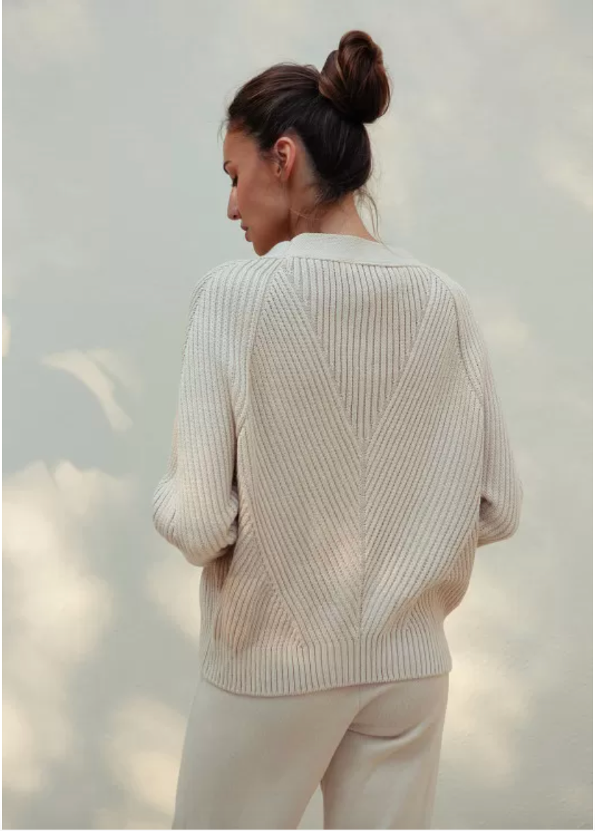 Nenya Fashion Limited - Wholesale Cardigan - Women's - Cotton Rich Textured V-Neck Cardigan Geometria4