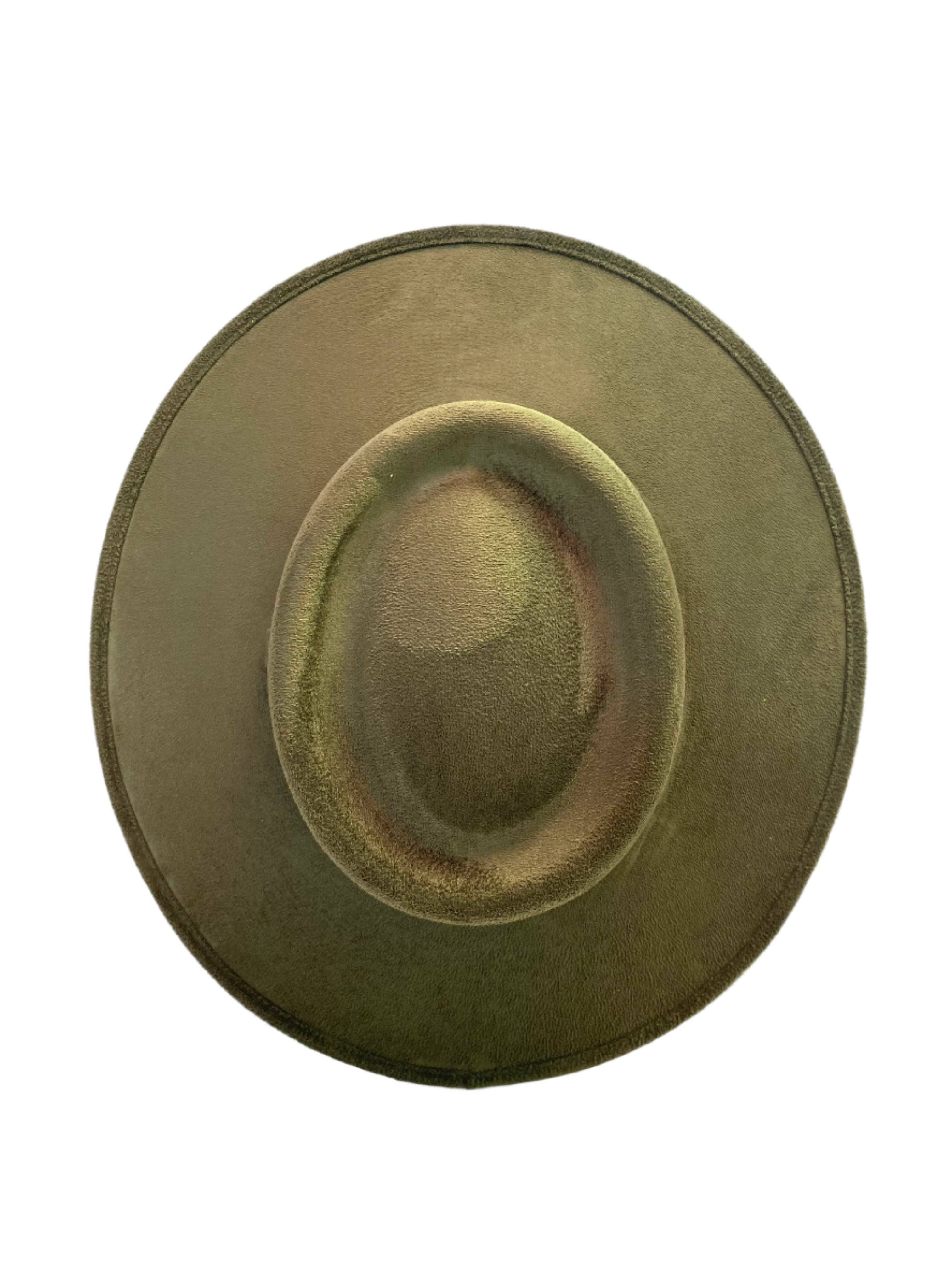 Wilder and Soul Wholesale Hats - Wholesale Fedora - Women's - Vegan Suede Gambler Hat- Olive Green2