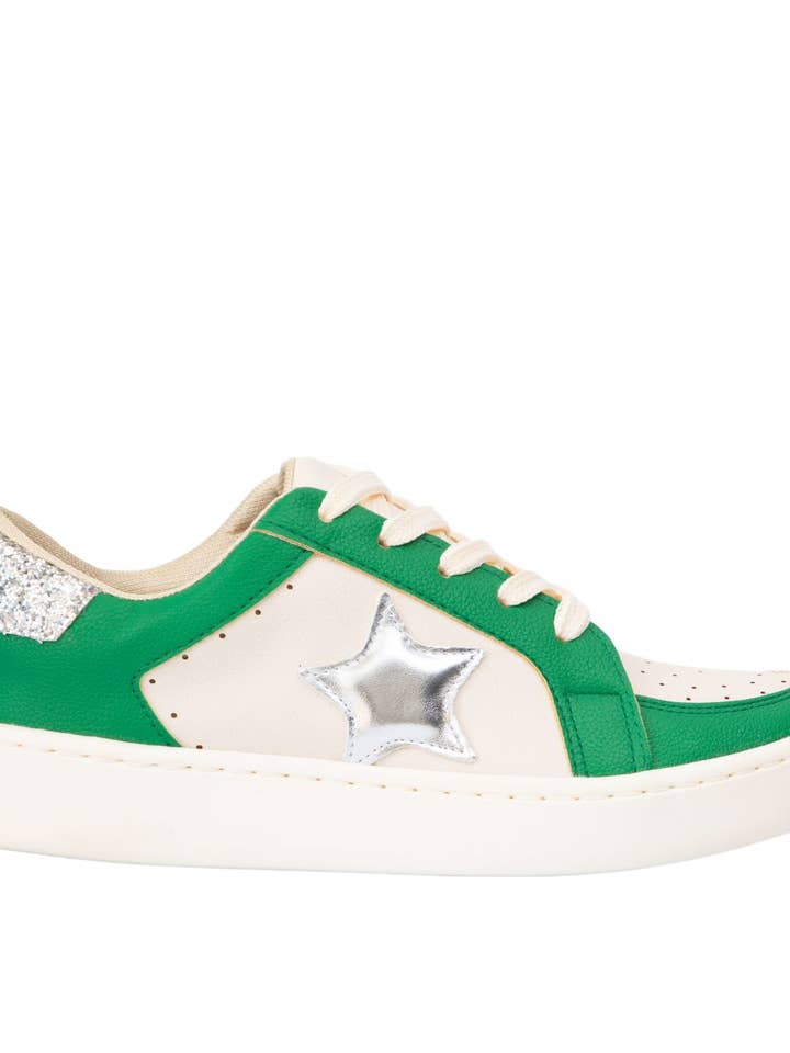 Game Day Metallic Star Sneakers –Faux Leather & Glitter Heel and other Purchase Wholesale game day shoes. Free Returns & Net 60 Terms on Faire trending on Faire.