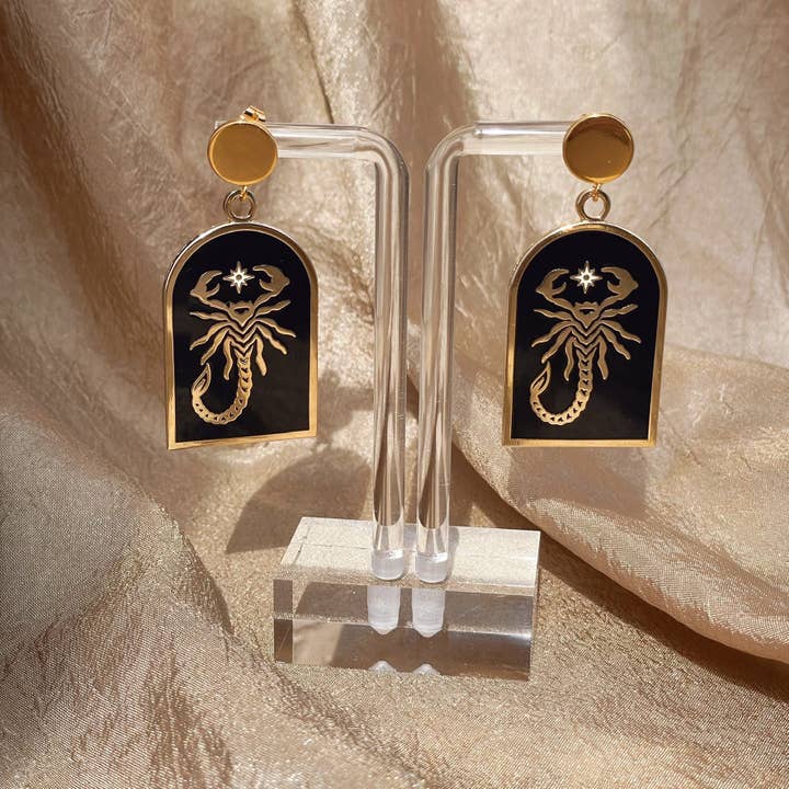 Mother of the Moon - Wholesale Dangle Earrings - Scorpion Door Enamel Earrings2