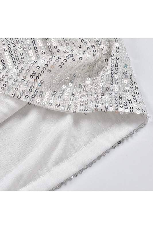 SILVER sequins elastic band shorts for wholesale on Faire7