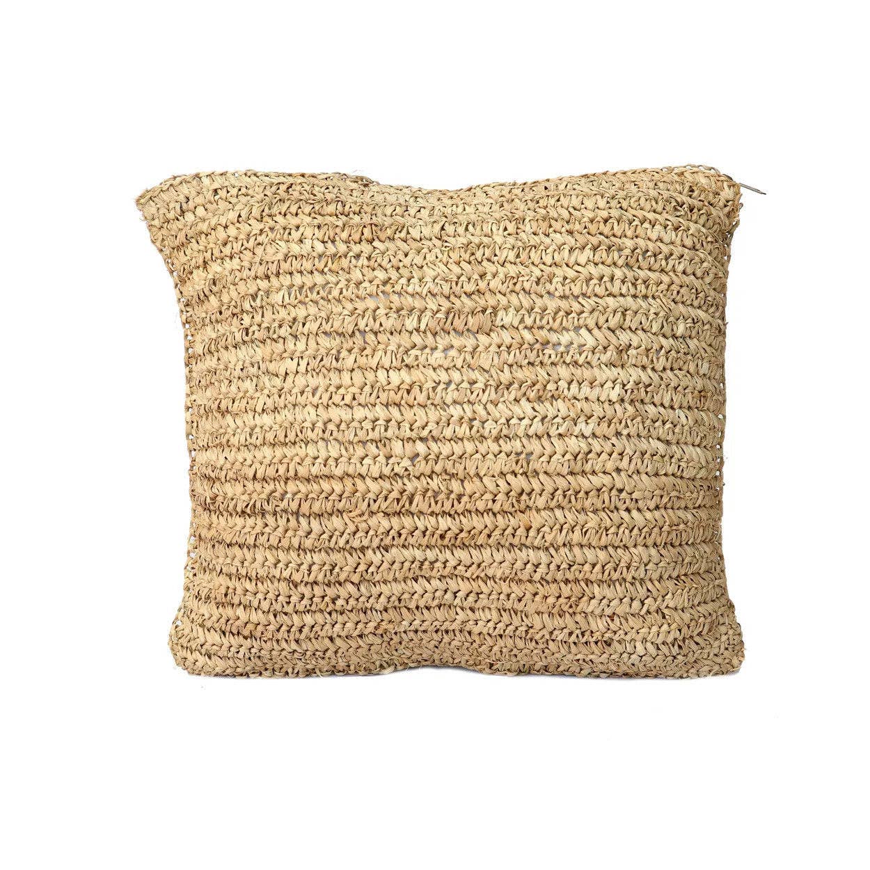 Bazar Bizar Living - Wholesale Throw Pillow Cover - The Raffia Flores Cushion Cover Square - Natural - 40x40