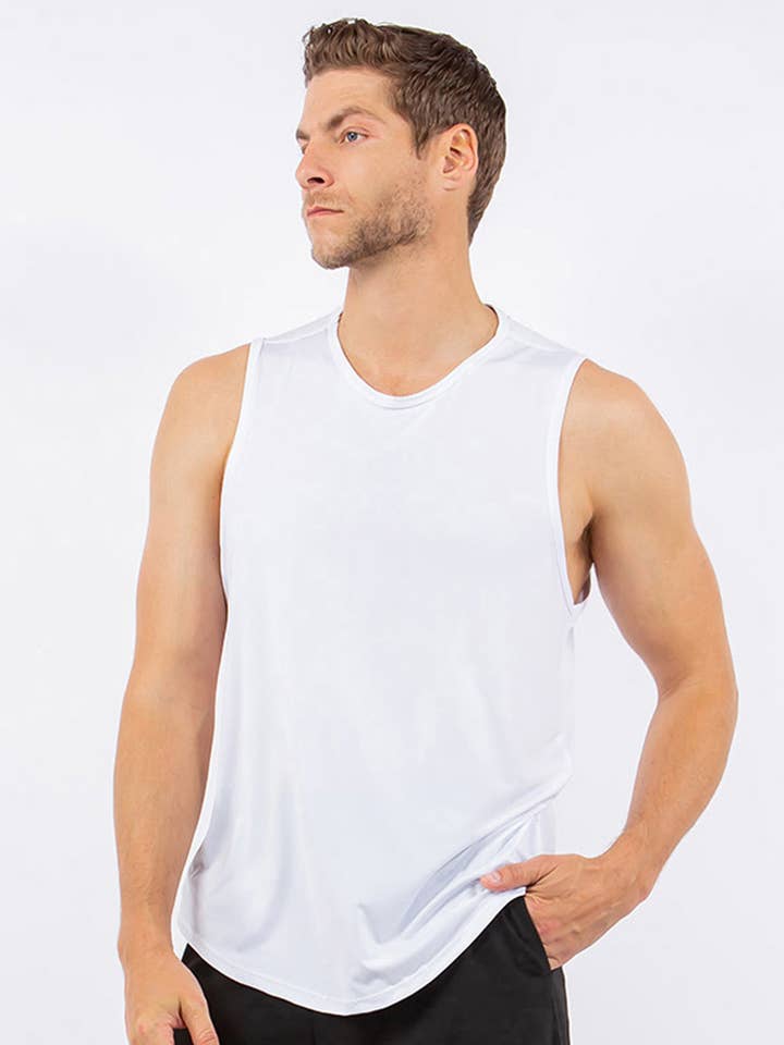 White Jorge Tank Top for wholesale by Betsy Moss
