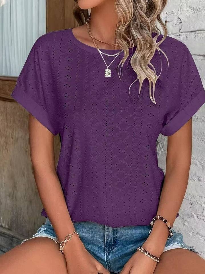 NINEXIS - Wholesale Blouse - Women's - CWTTS1321_SUMMER NEW ROUND NECK LOOSE SHORT SLEEVE T-SHIRT39